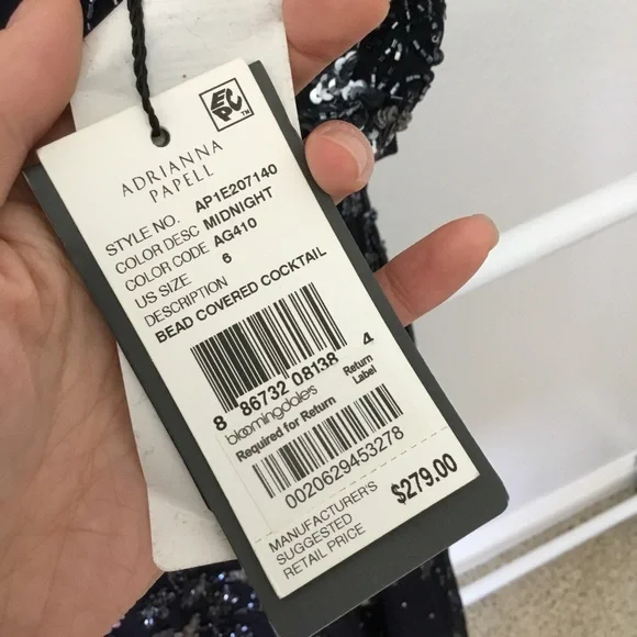 Adrianna Papell Beaded cocktail mesh dress NWT - Picture 6 of 8